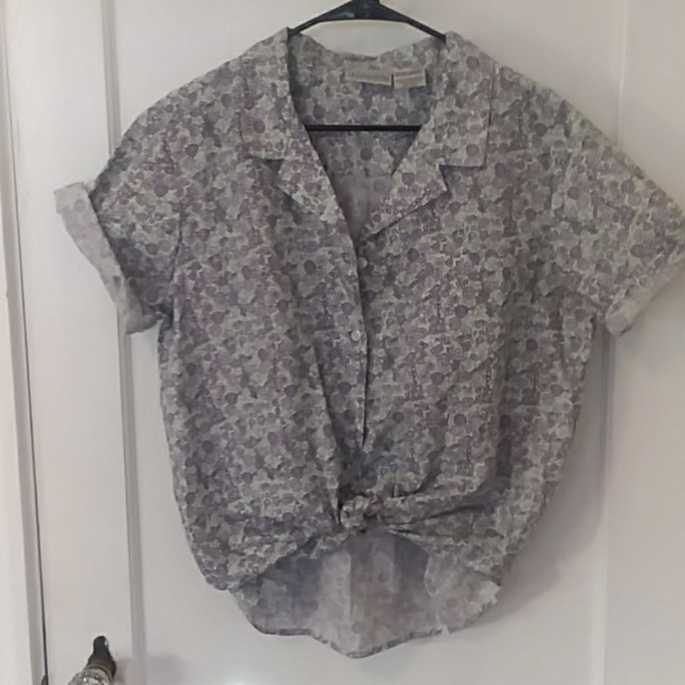 Vintage | Floral Print Short Sleeve Button Down